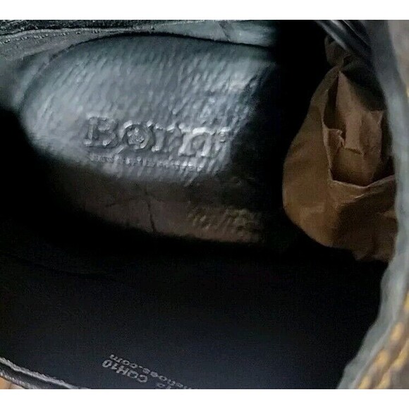 Born Western Ankle Boots Womens 8 Dark Brown-Yellow Stitch Cowgirl Thick Leather - Picture 8 of 13